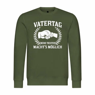 deinshirt Rundhalspullover Herren Mit Print Motiv Dunkelgrün/Grün