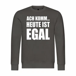 deinshirt Rundhalspullover Herren Ach komm Heute ist egal Mit Print Motiv Hellgrau/Dunkelgrau/Dunkelgrün/Grau