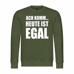 deinshirt Rundhalspullover Herren Ach komm Heute ist egal Mit Print Motiv Dunkelgrün/Neonfarben/Grün