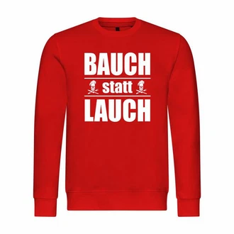 deinshirt Rundhalspullover Herren Pullover Bauch statt Lauch Mit Print Motiv Rot/Dunkelrot/Schwarz deinshirt Rundhalspullover Herren Pullover Bauch statt Lauch Mit Print Motiv Rot/Dunkelrot/Schwarz