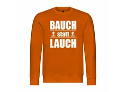 deinshirt Rundhalspullover Herren Pullover Bauch statt Lauch Mit Print Motiv Orange