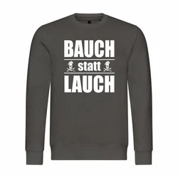 deinshirt Rundhalspullover Herren Pullover Bauch statt Lauch Mit Print Motiv Schwarz/Dunkelgrau/Dunkelgrün/Hellgrau