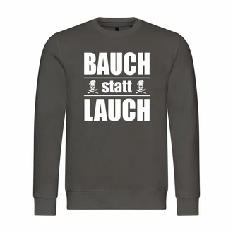 deinshirt Rundhalspullover Herren Pullover Bauch statt Lauch Mit Print Motiv Schwarz/Dunkelgrau/Dunkelgrün/Hellgrau