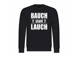 deinshirt Rundhalspullover Herren Pullover Bauch statt Lauch Mit Print Motiv Schwarz