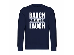 deinshirt Rundhalspullover Herren Pullover Bauch statt Lauch Mit Print Motiv Dunkelblau