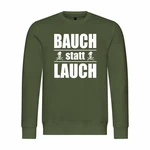 deinshirt Rundhalspullover Herren Pullover Bauch statt Lauch Mit Print Motiv Dunkelgrün