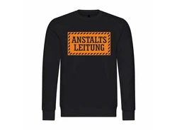 deinshirt Rundhalspullover Herren Anstaltsleitung Mit Print Motiv Schwarz/Rot/Orange