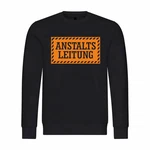 deinshirt Rundhalspullover Herren Anstaltsleitung Mit Print Motiv Schwarz/Rot/Orange