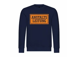 deinshirt Rundhalspullover Herren Anstaltsleitung Mit Print Motiv Dunkelblau/Blau