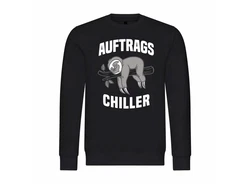 deinshirt Herren Rundhalspullover Auftrags Chiller Faultier Mit Print Motiv Schwarz/Braun/Grau/Silber