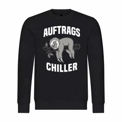 deinshirt Herren Rundhalspullover Auftrags Chiller Faultier Mit Print Motiv Schwarz/Braun/Grau/Silber