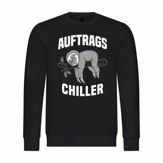 deinshirt Herren Rundhalspullover Auftrags Chiller Faultier Mit Print Motiv Schwarz/Braun/Grau/Silber