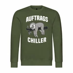 deinshirt Herren Rundhalspullover Auftrags Chiller Faultier Mit Print Motiv Dunkelgrün