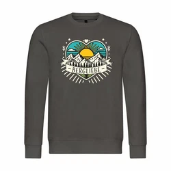 deinshirt Rundhalspullover Herren Pullover Ich Liebe die Berge Braun/Grau/Hellgrau/Dunkelgrau/Dunkelgrün
