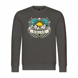 Rundhalspullover Herren Pullover Ich Liebe die Berge Mit Print Motiv, Grafik