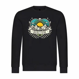 Rundhalspullover Herren Pullover Ich Liebe die Berge Mit Print Motiv, Grafik
