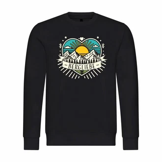 deinshirt Rundhalspullover Herren Pullover Ich Liebe die Berge Braun/Dunkelblau/Gelb/Schwarz/Blau/Lila/Dunkelgrün