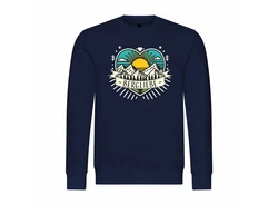 deinshirt Rundhalspullover Herren Pullover Ich Liebe die Berge Dunkelblau