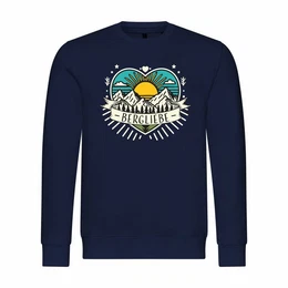 Rundhalspullover Herren Pullover Ich Liebe die Berge Mit Print Motiv, Grafik