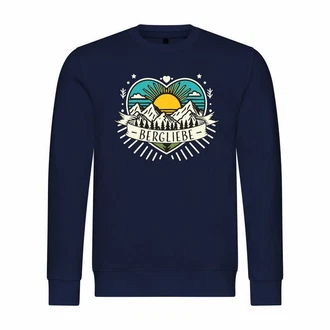 deinshirt Rundhalspullover Herren Pullover Ich Liebe die Berge