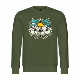 Rundhalspullover Herren Pullover Ich Liebe die Berge Mit Print Motiv, Grafik