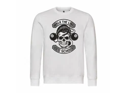 deinshirt Rundhalspullover Herren Walk the line Mit Print Motiv Grau/Weiß/Beige