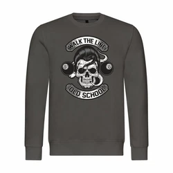 deinshirt Rundhalspullover Herren Walk the line Mit Print Motiv Dunkelgrau/Grau/Hellgrau/Dunkelgrün