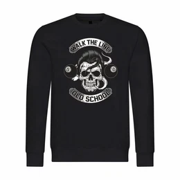 Rundhalspullover Herren Pullover Walk the line Mit Print Motiv, Grafik