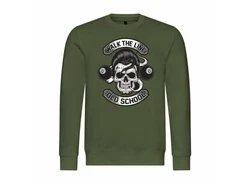 deinshirt Rundhalspullover Herren Walk the line Mit Print Motiv Dunkelgrün/Grün
