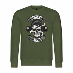 deinshirt Rundhalspullover Herren Walk the line Mit Print Motiv Dunkelgrün/Grün