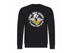 deinshirt Rundhalspullover Herren We are here top drink your Beer Dunkelblau/Blau/Schwarz