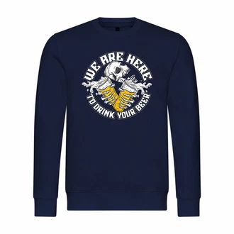 deinshirt Rundhalspullover Herren We are here top drink your Beer Dunkelblau/Blau deinshirt Rundhalspullover Herren We are here top drink your Beer Dunkelblau/Blau