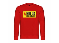 deinshirt Rundhalspullover Herren Pullover Bin da kann losgehen Mit Print Motiv Rot/Dunkelrot