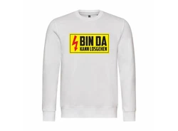 deinshirt Rundhalspullover Herren Pullover Bin da kann losgehen Mit Print Motiv Weiß