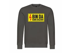 deinshirt Rundhalspullover Herren Pullover Bin da kann losgehen Mit Print Motiv Dunkelgrau/Grau/Hellgrau/Dunkelgrün
