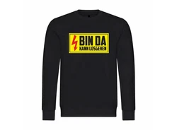 deinshirt Rundhalspullover Herren Pullover Bin da kann losgehen Mit Print Motiv Schwarz/Gelb/Orange