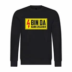 deinshirt Rundhalspullover Herren Pullover Bin da kann losgehen Mit Print Motiv Schwarz/Gelb/Orange