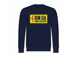 deinshirt Rundhalspullover Herren Pullover Bin da kann losgehen Mit Print Motiv Dunkelblau/Blau/Hellblau