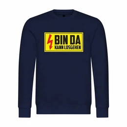 Rundhalspullover Herren Pullover Bin da kann losgehen Mit Print Motiv, Grafik