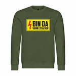 deinshirt Rundhalspullover Herren Pullover Bin da kann losgehen Mit Print Motiv Dunkelgrün/Neonfarben/Grün