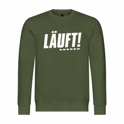 deinshirt Rundhalspullover Herren Pullover Mit Print Motiv Dunkelgrün/Hellgrün