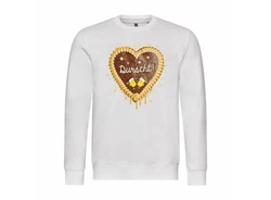 deinshirt Rundhalspullover Herren Lebkuchenherz Durscht Mit Print Motiv Gold/Creme/Beige/Braun/Weiß