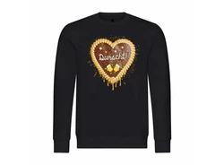 deinshirt Rundhalspullover Herren Lebkuchenherz Durscht Mit Print Motiv Gold/Braun/Schwarz/Silber