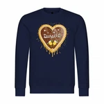 deinshirt Rundhalspullover Herren Lebkuchenherz Durscht Mit Print Motiv Dunkelblau/Blau/Gold/Braun