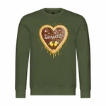 deinshirt Rundhalspullover Herren Lebkuchenherz Durscht Mit Print Motiv Dunkelgrün/Grün