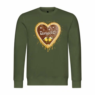 deinshirt Rundhalspullover Herren Lebkuchenherz Durscht Mit Print Motiv Dunkelgrün/Grün deinshirt Rundhalspullover Herren Lebkuchenherz Durscht Mit Print Motiv Dunkelgrün/Grün