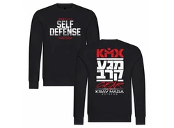 deinshirt Rundhalspullover Herren Krav Maga self defense Mit Print Motiv Dunkelblau/Rot