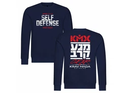 deinshirt Rundhalspullover Herren Krav Maga self defense Mit Print Motiv Dunkelblau