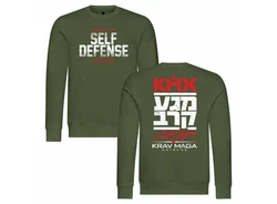 deinshirt Rundhalspullover Herren Krav Maga self defense Mit Print Motiv Dunkelgrün