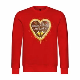 Rundhalspullover Herren Pullover Lebkuchenherz Hopfen und Malz Mit Print Motiv, Grafik